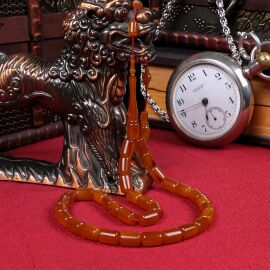 Usta Yapımı Kesme Model Osmanlı Kehribar Tesbih - 2