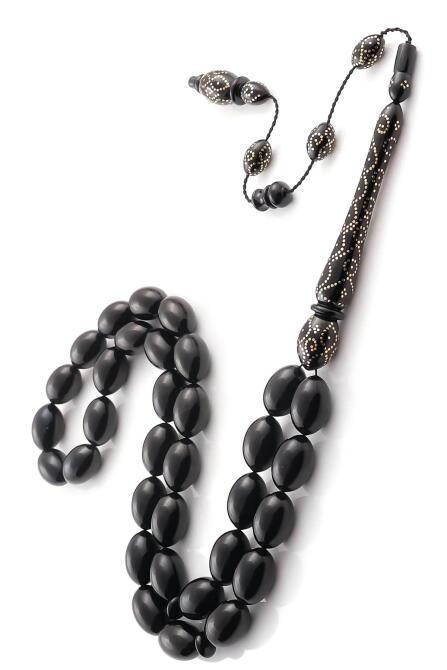 Ustaların Eseri Altın İşlemeli Erzurum Oltu Taşı Tesbih - Tesbihcibaba