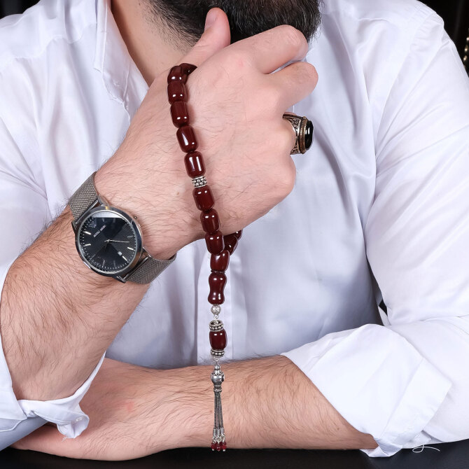 Vişne Çürüğü Maskot Boy Ata Yadigarı Osmanlı Kehribar Tesbih - Tesbihcibaba