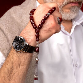 Vişne Çürüğü Maskot Boy Ata Yadigarı Osmanlı Kehribar Tesbih - 1