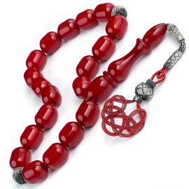 Vişne Rengi Kazaz Maskot Sıkma Kehribar Tesbih - 1