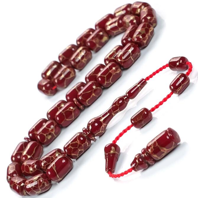 White Red Arizona Firüzesi Usta İşi Tesbih - Tesbihcibaba