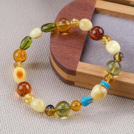 Bracelet Amber Baltık Mİx Damla Kehribar Bileklik - 2