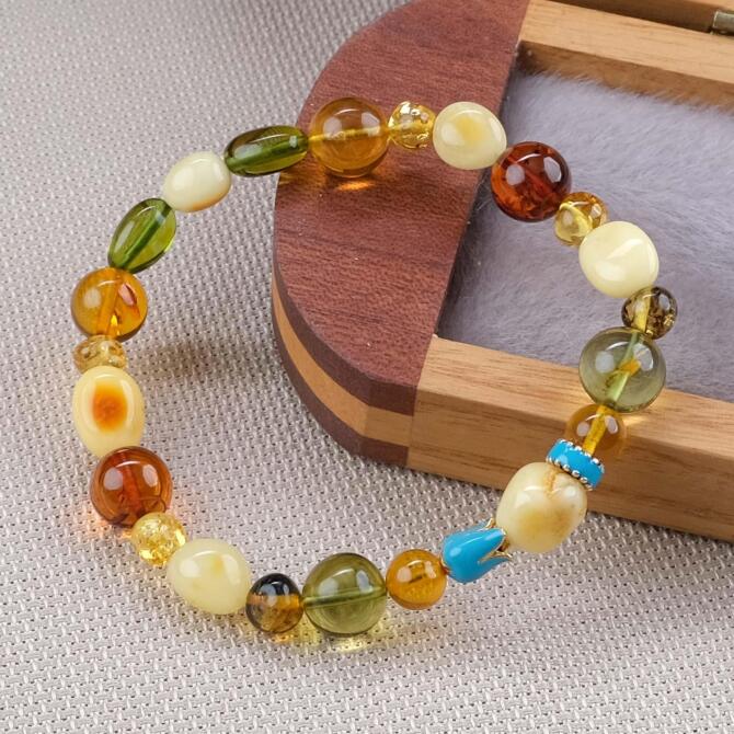 Wrong Bracelet Amber Baltık Mİx Damla Kehribar Bileklik - Tesbihcibaba