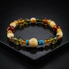 Bracelet Amber Baltık Mİx Damla Kehribar Bileklik - 1