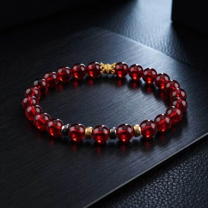Bracelet Amber Gold Yakut Damla Kehribar Bileklik - Tesbihcibaba