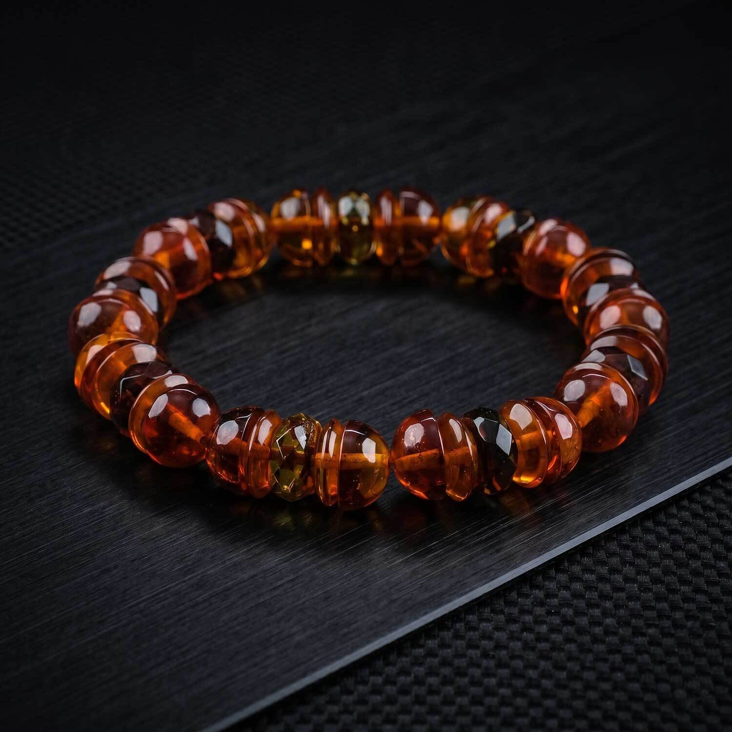 Bracelet  Amber Kristal Damla Kehribar Bileklik