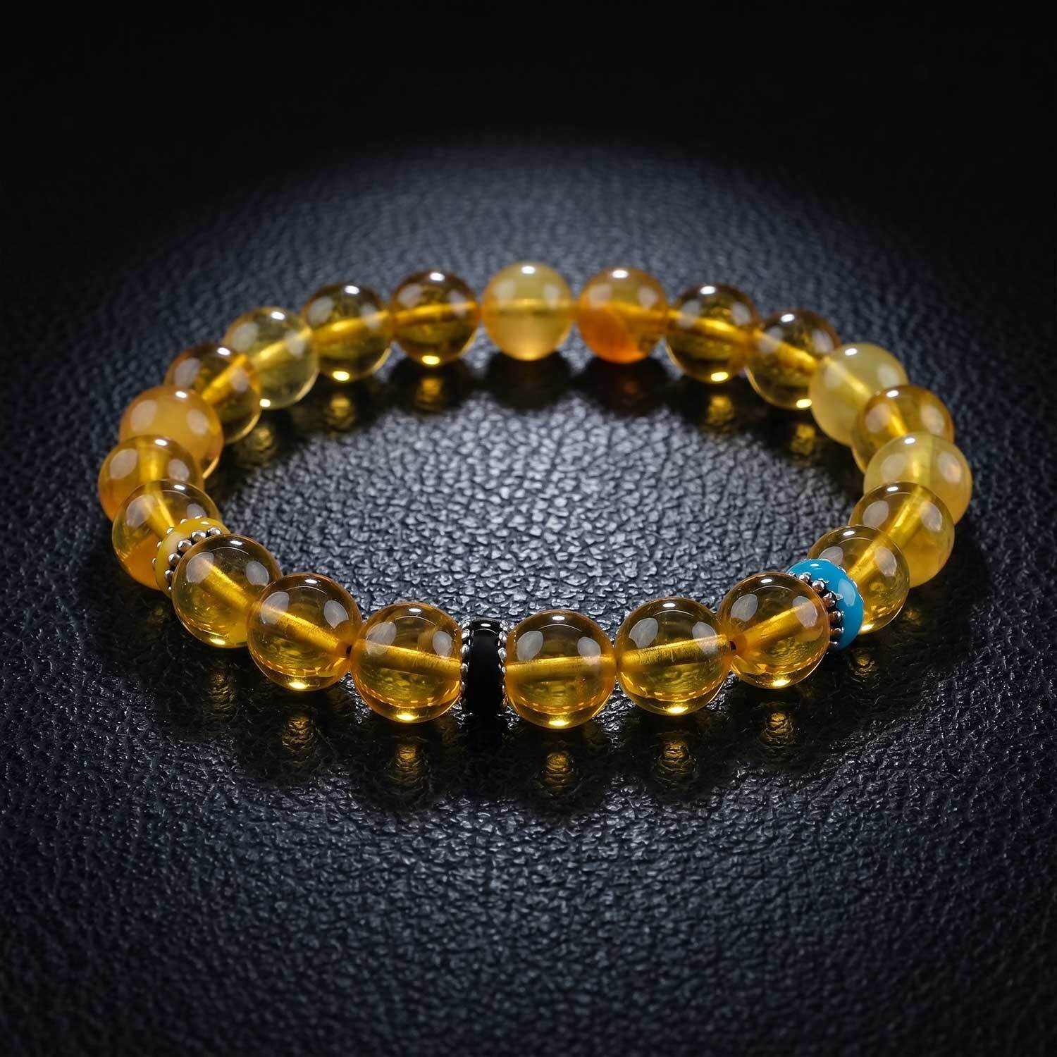 Bracelet  Amber Lime Damla Kehribar Bileklik