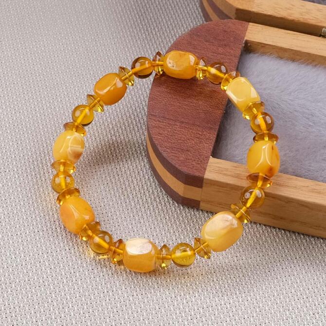 Wrong Bracelet Amber Özel Kesim Damla Kehribar Bileklik - Tesbihcibaba
