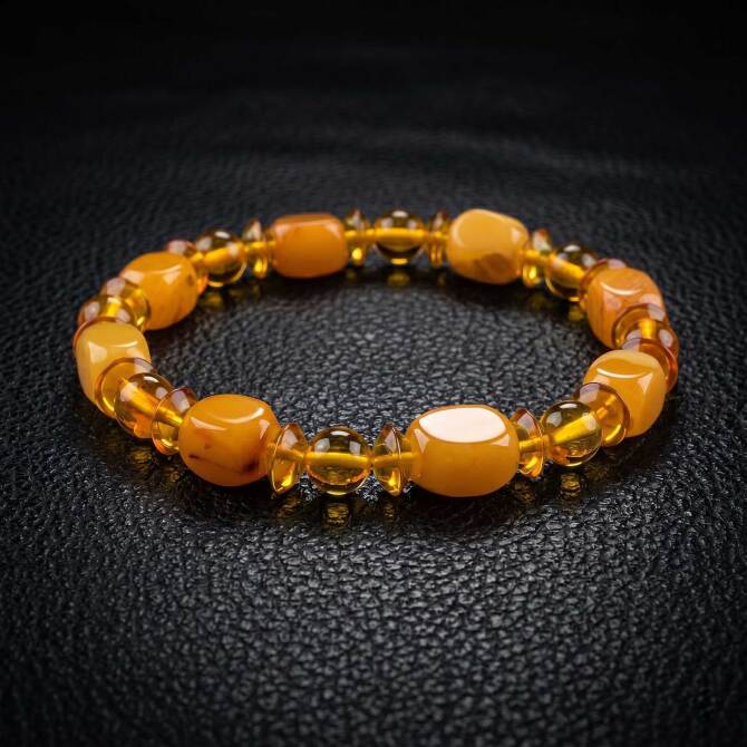 Bracelet Amber Özel Kesim Damla Kehribar Bileklik - Tesbihcibaba