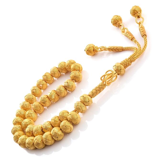 Yaldız Kaplama El Örmesi Gümüş Tesbih - Tesbihcibaba