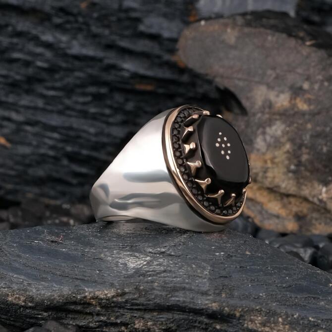 Yerli Hazine Oltu Taşı Bürokrat Yüzük - Tesbihcibaba