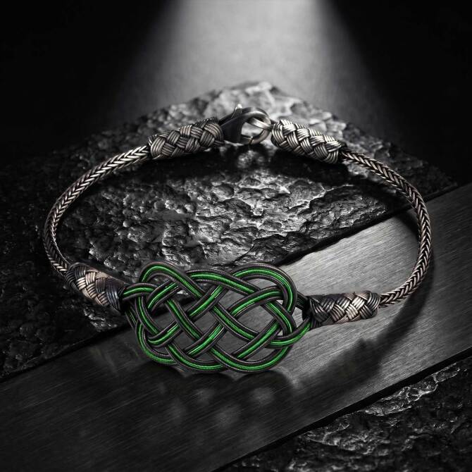 Green Şems Woven Kazaziye Bracelet