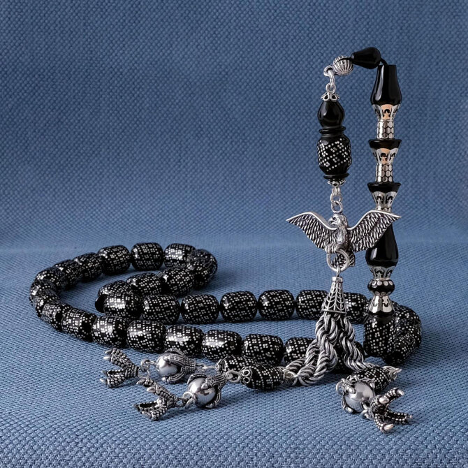 Anadolu Kartalı Usta Yapımı Erzurum Oltu Taşı Tesbih - Tesbihcibaba