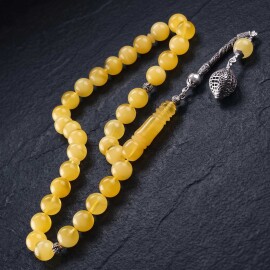 Yoğurtlu Yapısıyla Tiger Damla Kehribar Tesbih - Tesbihcibaba