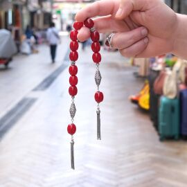 Zaza Model Osmanlı Görünüm Baba İşi Sıkma Kehribar Tesbih - 2