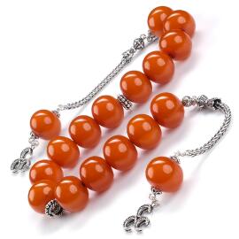 Zaza Tasarım Sıkma Kehribar Ağa Tesbihi - 1