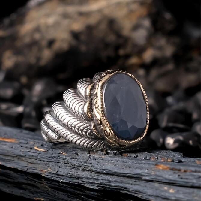 Zihin Stone Orjinal Sapphire Stone-set 925 K Certified Silver Ring