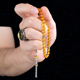 Zincir Püskül Misket Bal Damla Kehribar Tesbih - 2