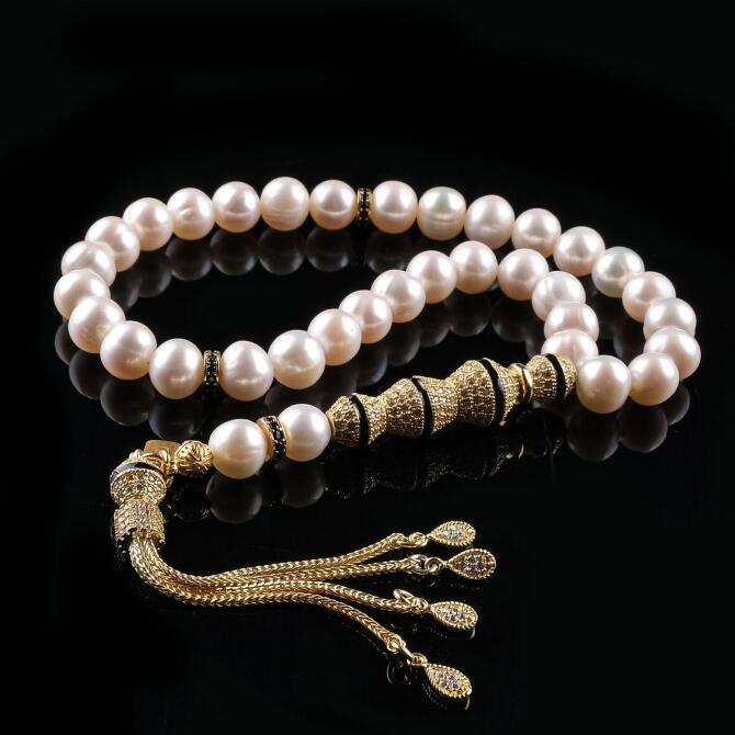 Zirkon İşleme Özel Tasarım Premium İnci Tesbih - Tesbihcibaba