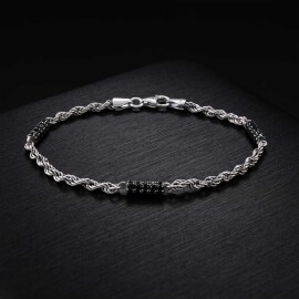Zirkon Taşlı 925 Ayar Gümüş Bileklik - 1