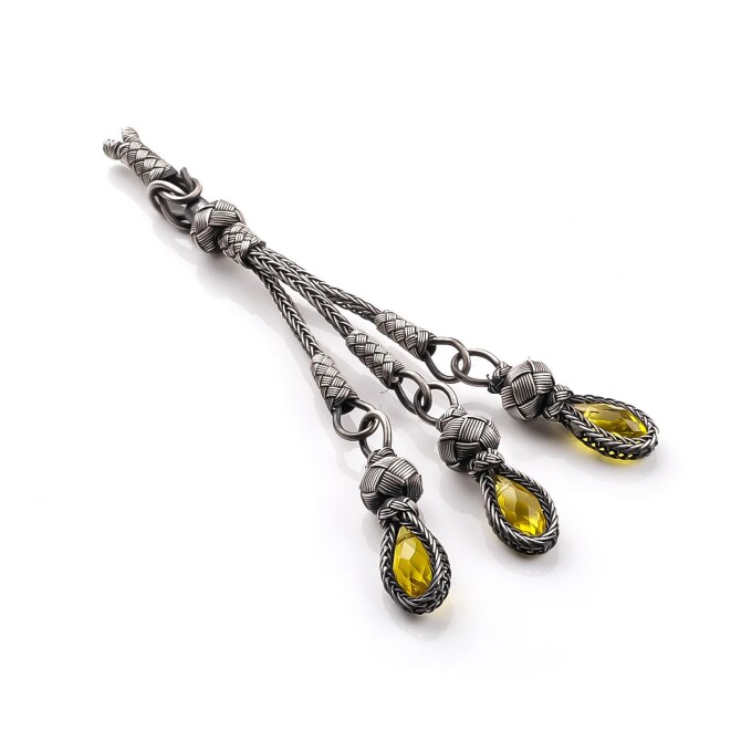 Zirkon Taşlı Tasarım El İşi Kazaz Tesbih Püskülü - Tesbihcibaba