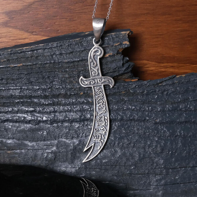 Zülfikar Model Gümüş Kolye - Tesbihcibaba